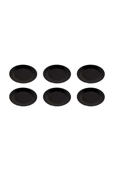 Dania 6-Piece Porcelain Plate Set Black 27cm