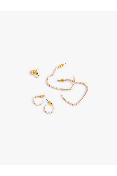 Koton Heart Earring Set of 3