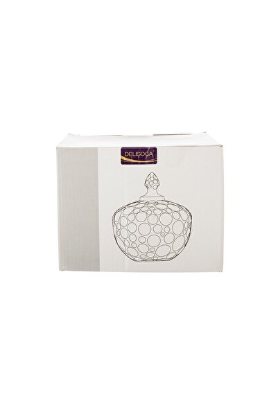 Delisoga A box of sweets and nuts made of clear glass