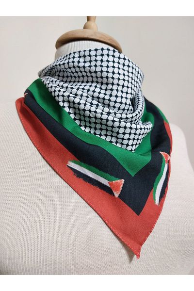 amirat Palestine Flag Themed Scarf 50X50 Non-Slip Vibrant Colors
