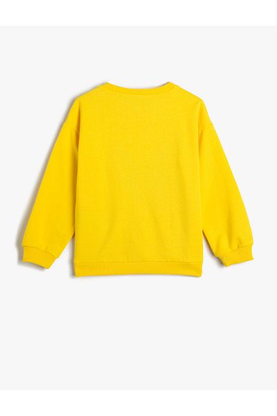 Koton Tweety Licensed Sequin, Sequined μακρυμάνικο λαιμόκοψη ροζ