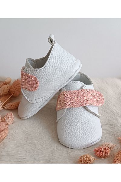 Hodore Juno Pink Stone Genuine Leather Baby Shoes