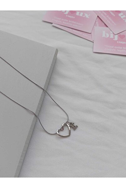 bijoux uniques Kalpli E Harfli Çelik Kolye