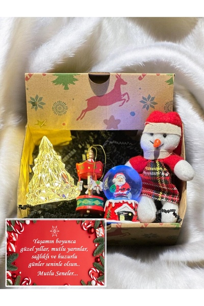 Lapidaria Çam Ağacı Lamba, ,Noel Baba Kar Küresi, Atlı Karınca , Anahtarlıklı Yılbaşı Ayıcık Yılbaşı Seti BİR