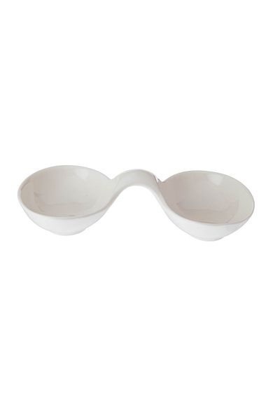 Dania White divided porcelain breakfast and nuts plate