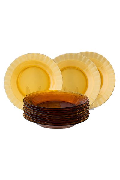 Duralex Durable French Duralex glass dish set, 23 cm, 12 pieces