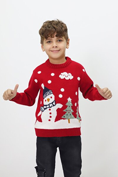 KURGAN TEKSTİL Pulover de tricotaj pentru băieți cu tematică de Crăciun