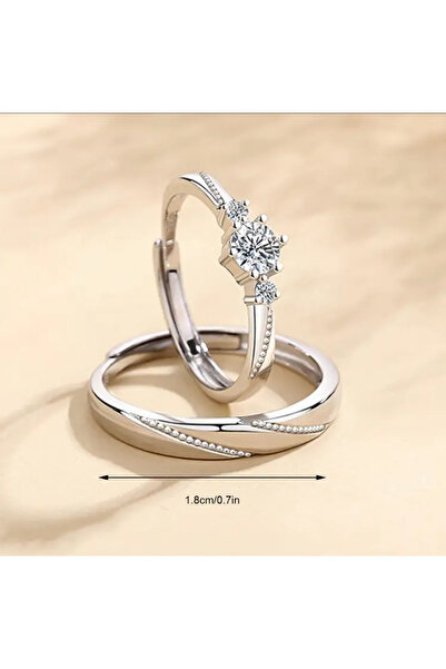 LadyBug Store Bakır üzeri gümüş kaplı SONSUZ AŞK ayarlanabilen çift sevgili y...