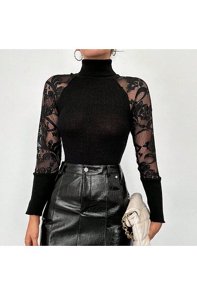 Cherry Butik CHERRY BUTİK GUIPY SLEEVE DETALIU BLUZ PULOVER