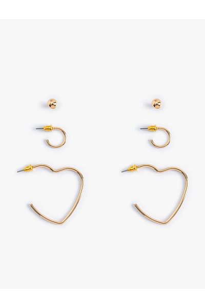 Koton Heart Earring Set of 3
