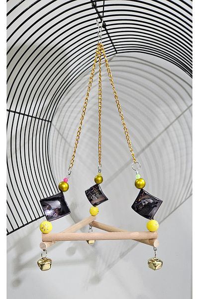 polat pet Large Size Triangular Quality Parrot Swing Budgie, Parrot, Canary Swing