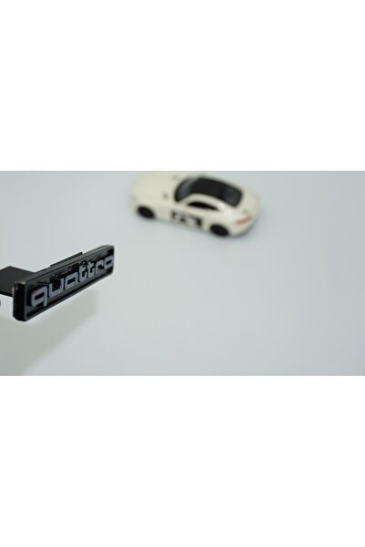 DK Tuning Quattro Gri Siyah Ön Panjur Logo Amblem Audi İle Uyumlu