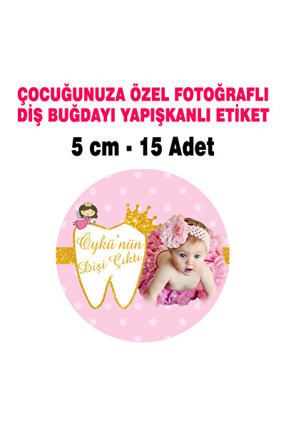 Sunligo Diş Buğdayı Hediyelikleriniz için Yapışkanlı Etiket Sticker 5 cm-15 A...