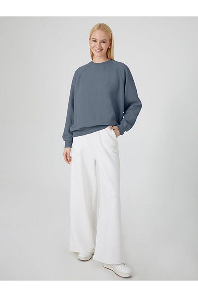 Ltb Comfortable Cut Blue Sweatshirt - Pale Effect