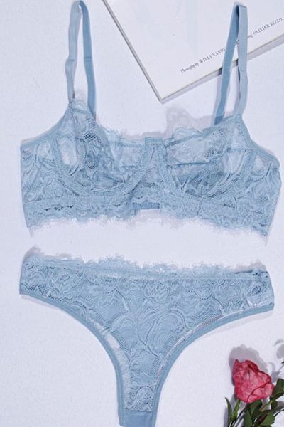 Rubuvi Serena Model Femei Cu sârmă Dantela Neconsolidată Tulle Lenjerie Sutien Set Chiloți