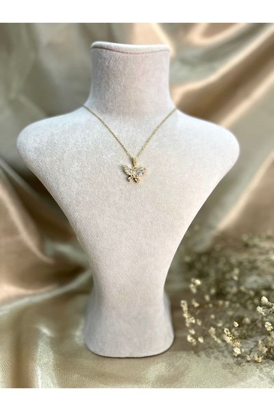 Store Elegant Wings Gold Color Steel Necklace