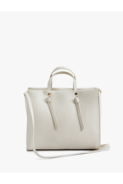 Koton Suni Deri Tote Çanta Büyük Boy Saplı Askı Detaylı