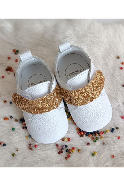 Hodore Juno Gold Stone Genuine Leather Baby Shoes