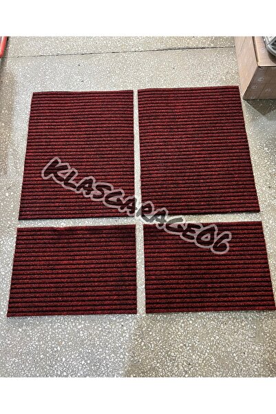 KLASGARAGE Kırmızı Çelik Halı Paspas Takımı Kaydırmaz