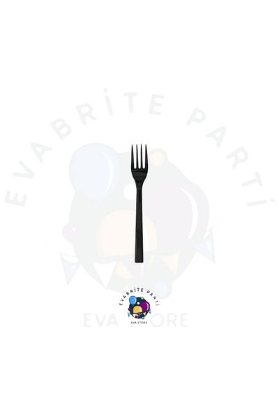 Evabrite 25 Pcs Black Plastic Fork - Birthday Party Set Supplies