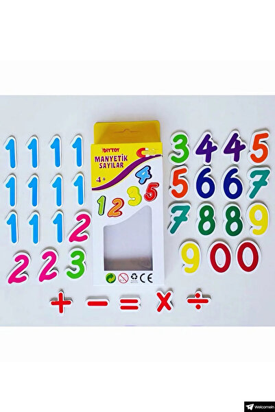 welcomein Oyuncak Manyetik Mıknatıslı Türkçe - İngilizce Harfler ve Sayılar Eğitici Alfabe ve Sayı Magnet