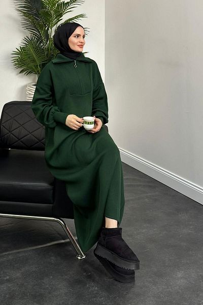 MERVEN AKYÜZ Emerald Jairo Oversize Knitwear Dress - Zippered