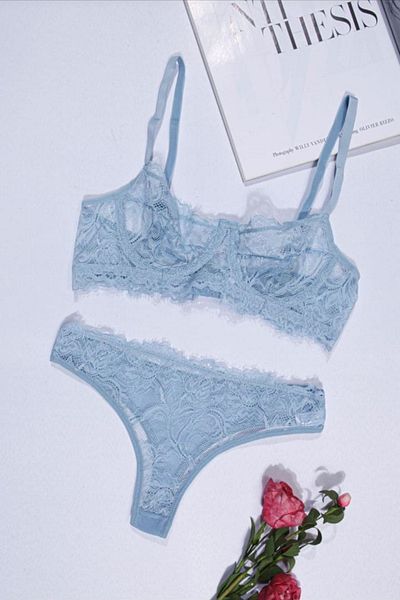 Rubuvi Serena Model Femei Cu sârmă Dantela Neconsolidată Tulle Lenjerie Sutien Set Chiloți