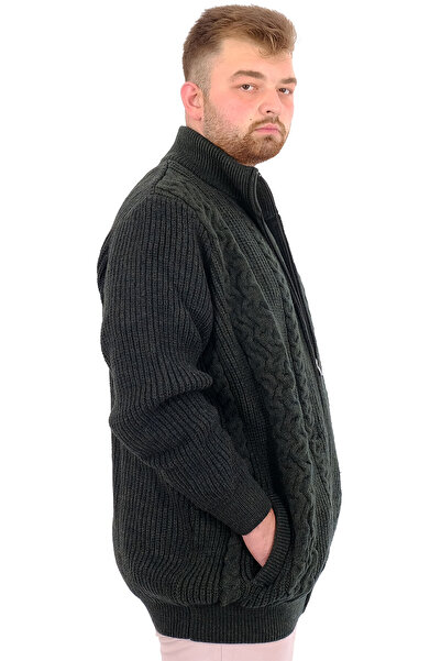 ModeXL Чоловічий светр з візерунком - Mode XL, великий розмір, хакі, RAIL 24210