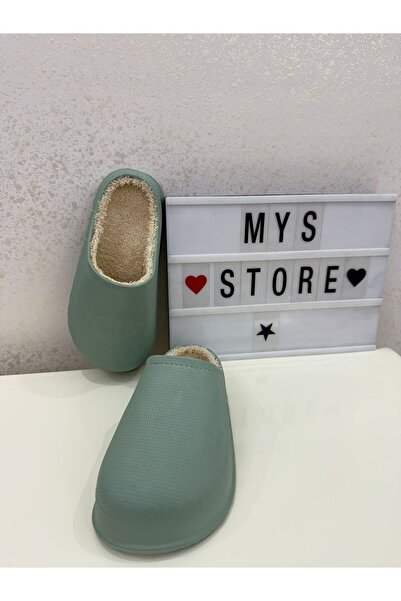 Akınal Bella Su Yeşili Günlük Kullanıma Uygun İçi Peluşlu Ev Terliği