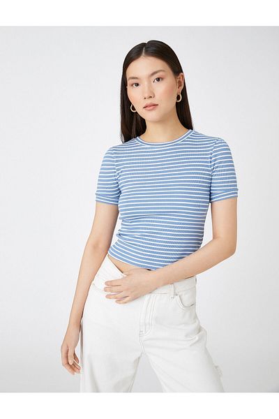 Koton Tricou cu mânecă scurtă cu gât crew