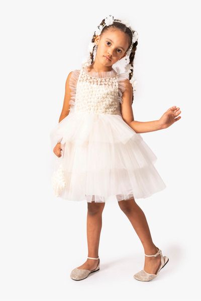 Porland Papatya Çanta Ve Taç Aksesuarlı Özel Gün Elbisesi