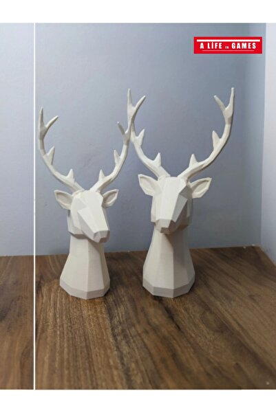 2-Piece Set Modern Decorative Trinket with Deer Figure / Stylish Desktop Decoration Gift 22Cm and 19Cm
