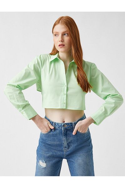 Koton Backless Crop Shirt