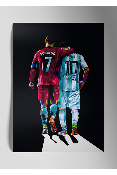 DekorHane Pictură de perete lucioasă cu imprimare metalică - Ronaldo Messi