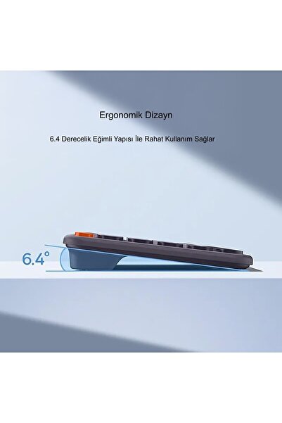 KENLY Kablosuz Bluetooth 5.0 Ingilizce Sessiz Klavye Universal Çoklu Bağlantı 2.4ghz