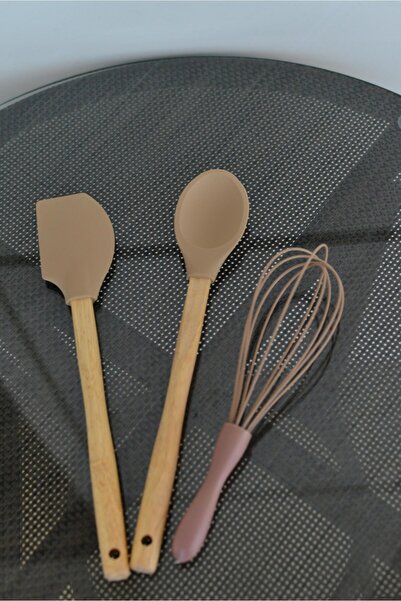 şirineşyalarım 3 Piece Large Size Bamboo Spatula Set / Light Brown