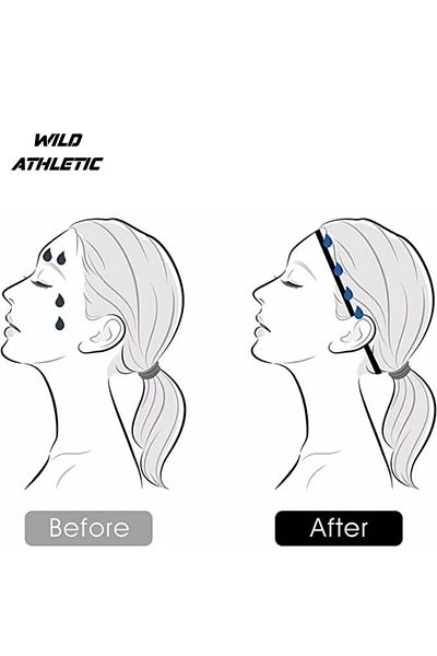 Wild Athletic Sports مشبك شعر رياضي من السيليكون المرن المقاوم للانزلاق باللون الأخضر المائي
