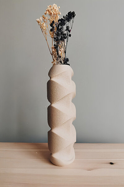 Obaco Baget Vazo, İskandinav Modern Eğrisel Hatlı Boğum Vazo, Minimal 23cm Bi...