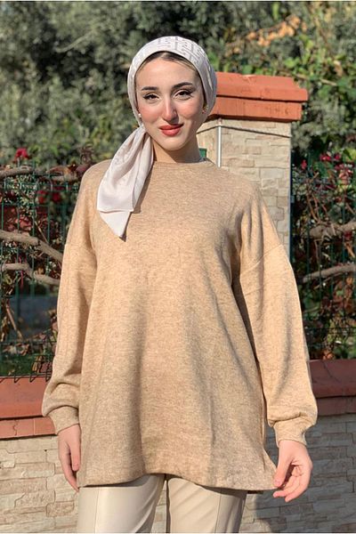 Moda Rosa 25K4419 - Camel - Oversize Melange Tunic