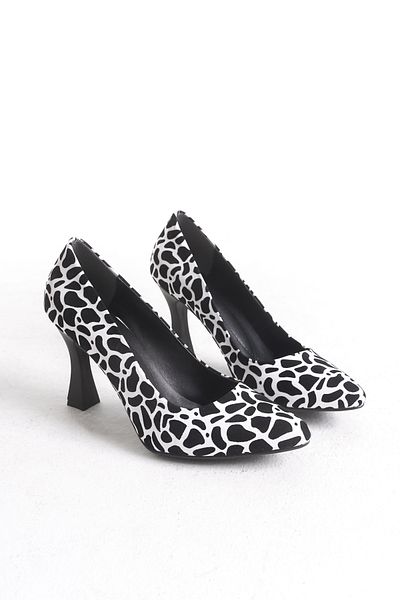 FOLLOWIN Pantofi stiletto cu toc tip goblet cu model zebră de damă