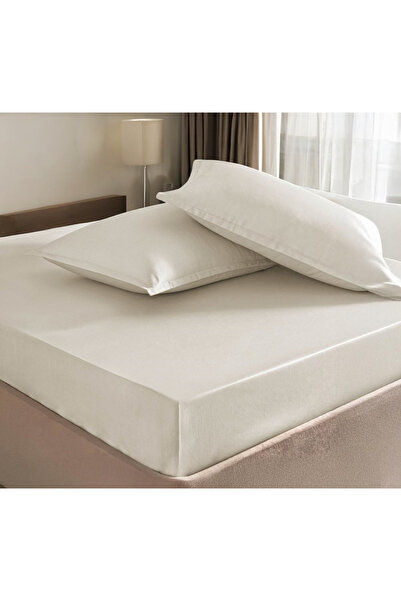 PureText Pureshine 100% قطن ساتان - طقم ملاءة سرير مزدوج 240x260 سم |   الحجر
