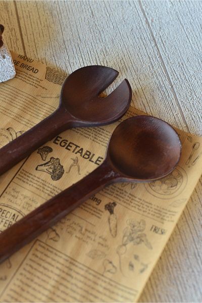şirin eşyalarım 2 Piece Acacia Salad Spoon Set