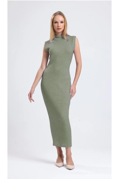 Moda Tekcan Kalem Elbise Bisiklet Yaka