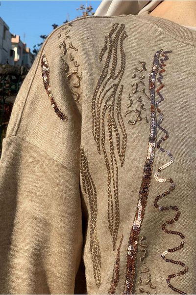 Moda Rosa 25K4418 - Dark Mink - Embroidered Tunic