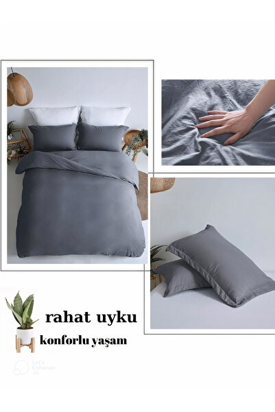 VESSİNOHOME Pamuklu Tek Kişilik Nevresim Takımı çarşaflı Runforce Düz Renk