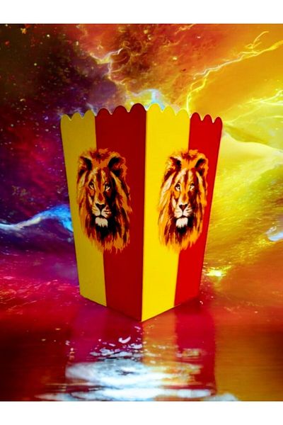 VibeHome 8 Pieces of Corn Boxes with Yellow-Red Fan Theme - Birthday Party and Fun Events