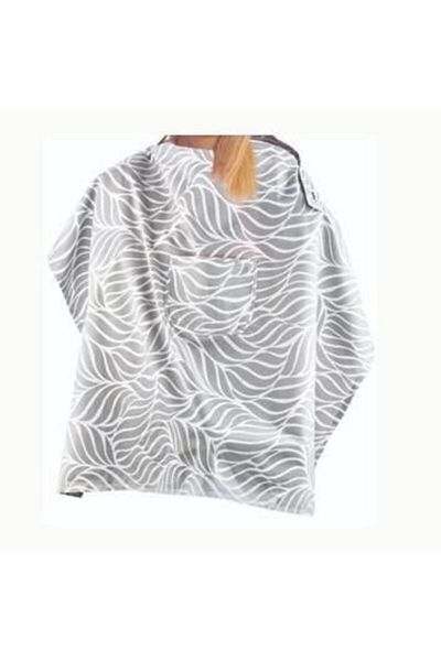 Easy Tedarik Babyjem Pocketed Breastfeeding Bib 323 Gray Leaf