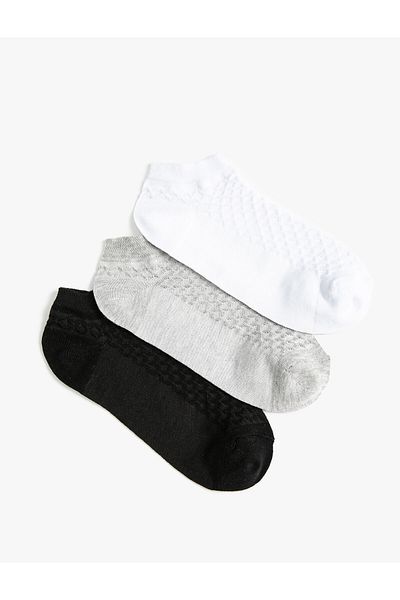 Koton Set de 3 șosete papuci texturați - Multicolor