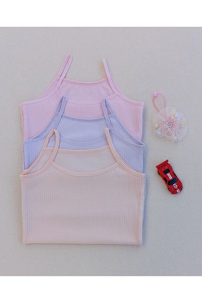 siyalife 3-Piece Ribbed Flexible Fabric Children's Singlet