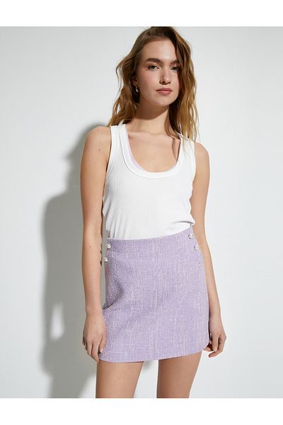 Koton Mini-Tweedrock mit Perlendetail Normale Taille